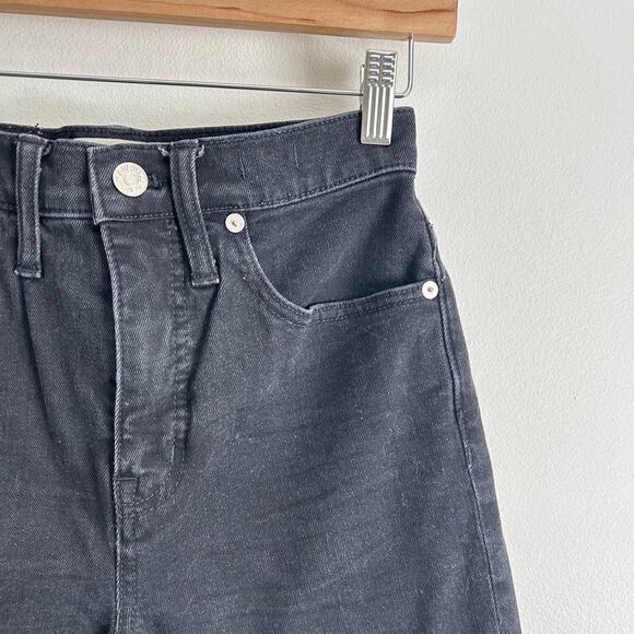 Madewell Classic Straight Denim High Rise Dark Wash Jeans Black 25 - Picture 5 of 8